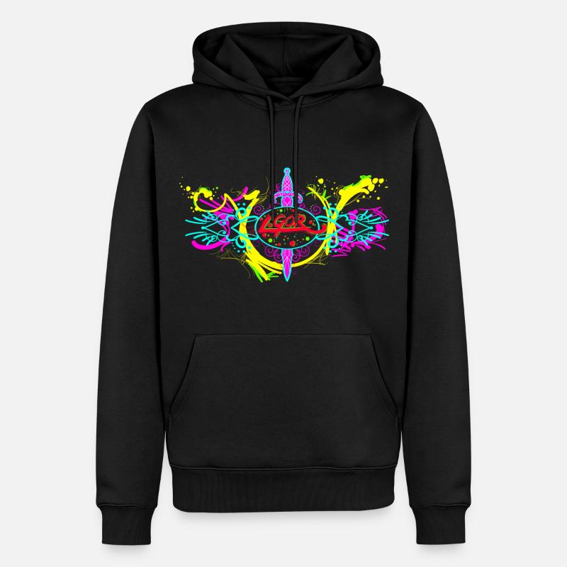L.Gor Dolch Farbklecks - Männer Premium Bio Hoodie - Schwarz