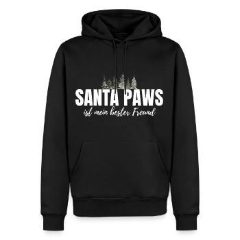 Chien Chiens Noël - Drôle de dicton de Noël - Sweat à capuche Premium bio Homme - noir - Devant - Nico (187cm)