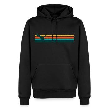 aigle rétro - Sweat à capuche Premium bio Homme - noir - Devant - Nico (187cm)