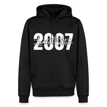 Edition limitée 2007 - Sweat à capuche Premium bio Homme - noir - Devant - Nico (187cm)
