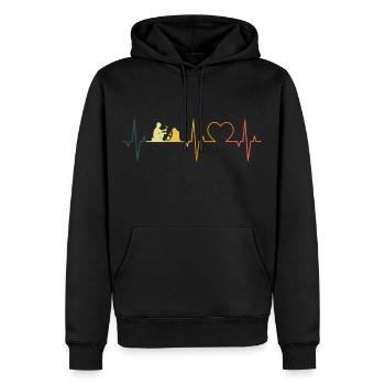 Geologie Herzschlag Retro Geologe EKG Geologen - Männer Premium Bio Hoodie - Schwarz - Vorne - Nico (187cm)