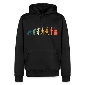 Apiculteur Evolution Abeille Rétro Vintage Abeilles - Sweat à capuche Premium bio Homme - noir - Devant - Nico (187cm)