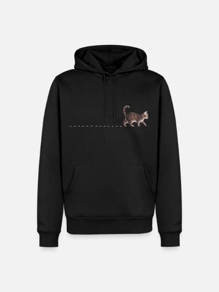 Chat Pistes Chat Chat Chat Pattes Chats Domestiques - Sweat à capuche Premium bio Homme - noir