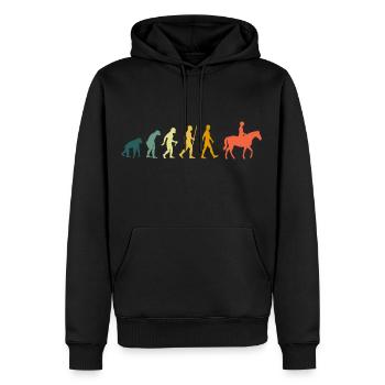 Reiten Evolution Dressurreiten Retro Pferde Reiter - Männer Premium Bio Hoodie - Schwarz - Vorne - Nico (187cm)