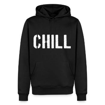 Chill - Sweat à capuche Premium bio Homme - noir - Devant - Nico (187cm)