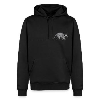 Waschbären Spuren Waschbärspur Tatzen Waschbär - Männer Premium Bio Hoodie - Schwarz - Vorne - Nico (187cm)