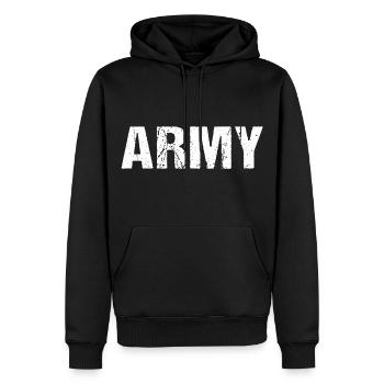 Army Soldaten Militär Vintage - Männer Premium Bio Hoodie - Schwarz - Vorne - Nico (187cm)