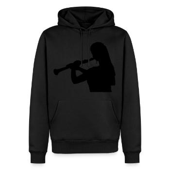 musique clarinette instrument - Sweat à capuche Premium bio Homme - noir - Devant - Nico (187cm)