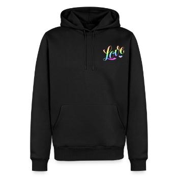 Love - Regenbogen -Desingned by KissingLetters - Sweat à capuche Premium bio Homme - noir - Devant - Nico (187cm)