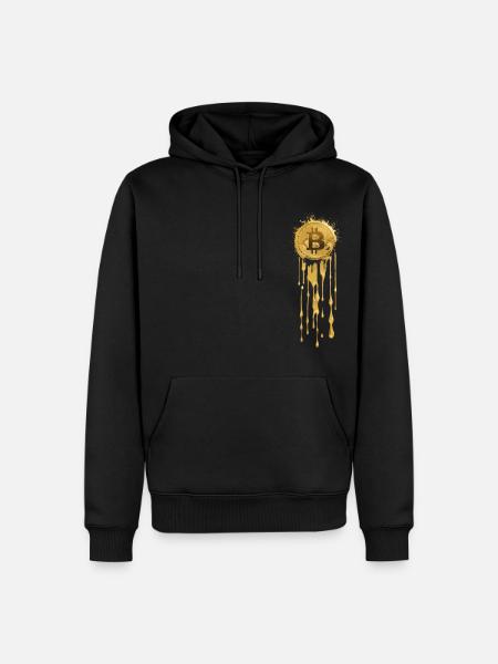 Gold Bitcoin - Männer Premium Bio Hoodie - Schwarz
