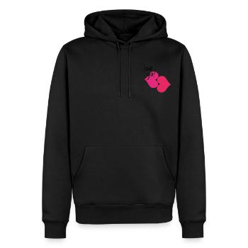 Love you , bisou bisou - Sweat à capuche Premium bio Homme - noir - Devant - Nico (187cm)