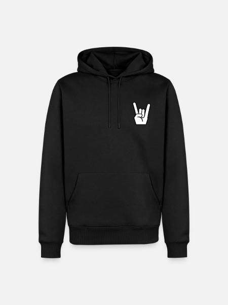 Metal Hand Pommesgabel Geschenk Idee - Männer Premium Bio Hoodie - Schwarz
