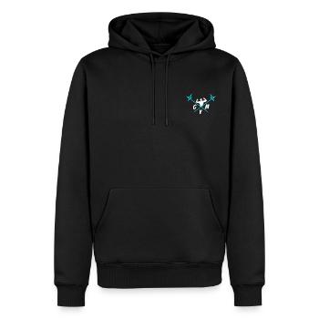 Bodybuilding GYM - Männer Premium Bio Hoodie - Schwarz - Vorne - Nico (187cm)