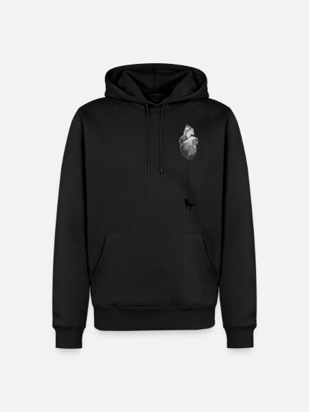 Du cœur - Du cœur - Sweat à capuche Premium bio Homme - noir