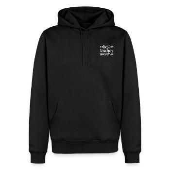 Bester Lehrer Lehrerin Best Teacher ever - Männer Premium Bio Hoodie - Schwarz - Vorne - Nico (187cm)