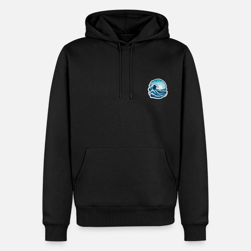 Surfez sur la vague - Sweat à capuche Premium bio Homme - noir