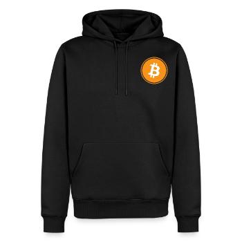 Bitcoin, Coin, Logo, Hodl, Crypto, Symbol, Fan - Men’s Premium Organic Hoodie - black - Front - Nico (187cm)