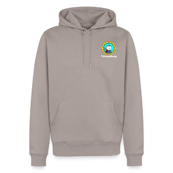 Erste Kollektion - Männer Premium Bio Hoodie - Taupe - Vorne - Nico (187cm)
