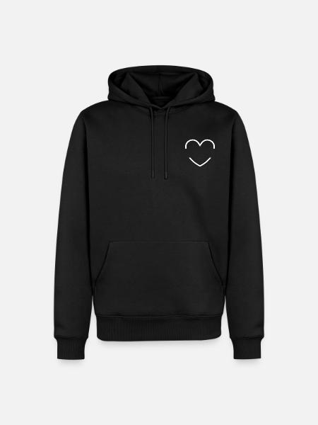 Herz logo zum selbst gestalten - Männer Premium Bio Hoodie - Schwarz