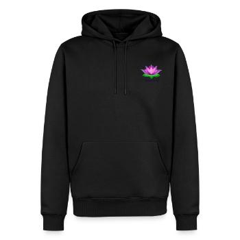 lotus - Sweat à capuche Premium bio Homme - noir - Devant - Nico (187cm)