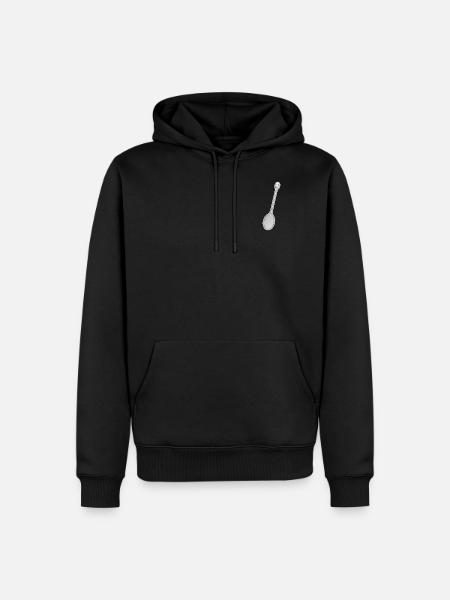 vector drawing silver spoon - Men’s Premium Organic Hoodie - black