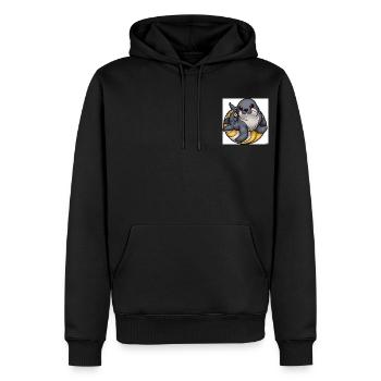 Seal Sticker - Männer Premium Bio Hoodie - Schwarz - Vorne - Nico (187cm)
