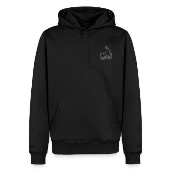 JOYEUSE PÂQUES - Sweat à capuche Premium bio Homme - noir - Devant - Nico (187cm)