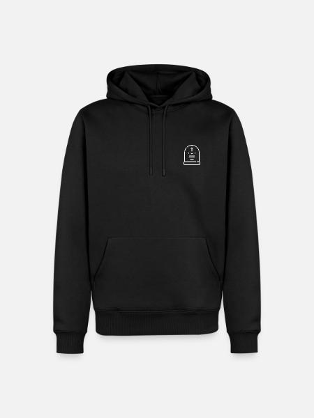 Grabstein Geschenk Idee weiss - Männer Premium Bio Hoodie - Schwarz