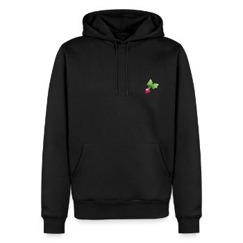 Radis - Sweat à capuche Premium bio Homme - noir - Devant - Nico (187cm)