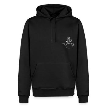 minimalistische Zimmerpflanze - Männer Premium Bio Hoodie - Schwarz - Vorne - Nico (187cm)