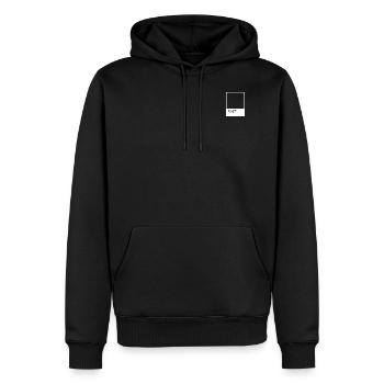 Farbe Rot - Männer Premium Bio Hoodie - Schwarz - Vorne - Nico (187cm)
