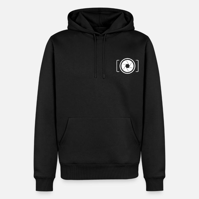 logo dlv blanc simple - Sweat à capuche Premium bio Homme - noir
