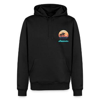 Insel, Palmen und Strand Design - Männer Premium Bio Hoodie - Schwarz - Vorne - Nico (187cm)