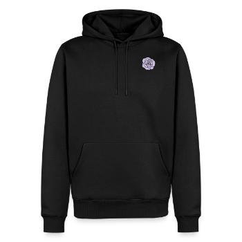 Pink - Men’s Premium Organic Hoodie - black - Front - Nico (187cm)