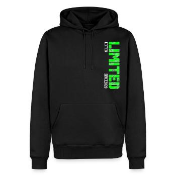 Limited Edition - Men’s Premium Organic Hoodie - black - Front - Nico (187cm)