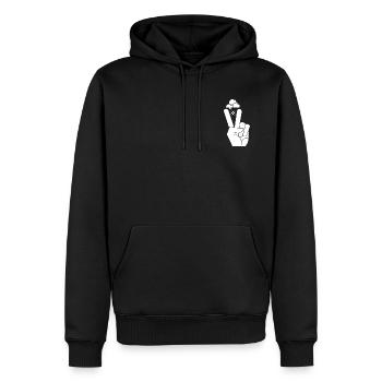 Ice Cream Peace Sign - Chemise de crème glacée amusante - Sweat à capuche Premium bio Homme - noir - Devant - Nico (187cm)