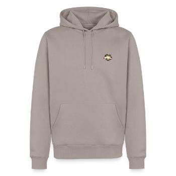 Firecracker Pyro - Men’s Premium Organic Hoodie - taupe - Front - Nico (187cm)