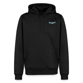 Wimpel Girlande _outline_white_blue - Männer Premium Bio Hoodie - Schwarz - Vorne - Nico (187cm)