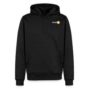 Plan B - Männer Premium Bio Hoodie - Schwarz - Vorne - Nico (187cm)