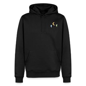 Lune et ballons - Sweat à capuche Premium bio Homme - noir - Devant - Nico (187cm)
