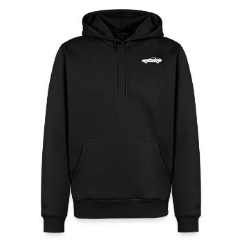 Voiture de sport DeLorean _white - Sweat à capuche Premium bio Homme - noir - Devant - Nico (187cm)