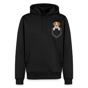 Beagle Brusttasche lustig süß für Beagle Liebhaber - Männer Premium Bio Hoodie - Schwarz - Vorne - Nico (187cm)