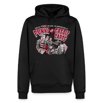 Punks with Credit Cards - Männer Premium Bio Hoodie - Schwarz - Vorne - Nico (187cm)