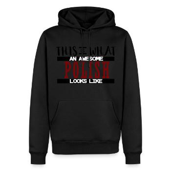 Polen - Männer Premium Bio Hoodie - Schwarz - Vorne - Nico (187cm)