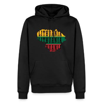 Litauen - Männer Premium Bio Hoodie - Schwarz - Vorne - Nico (187cm)