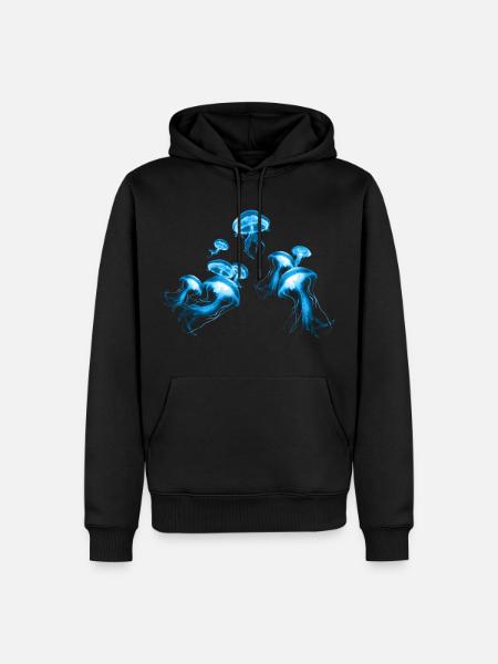 blue jellyfish - Men’s Premium Organic Hoodie - black