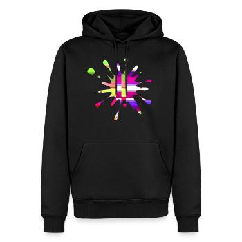 Farbklecks4 - Männer Premium Bio Hoodie - Schwarz - Vorne - Nico (187cm)