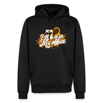 Funny beekeeping saying: I ́ll Bee In My Office - Men’s Premium Organic Hoodie - black - Front - Nico (187cm)