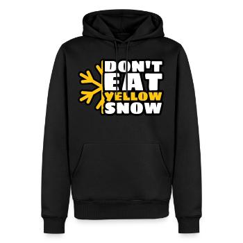 Dont Eat Yellow Snow Apres Ski Snowboarder Spruch - Männer Premium Bio Hoodie - Schwarz - Vorne - Nico (187cm)