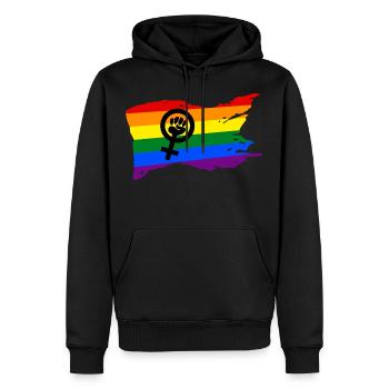 Féministe Émancipation Mouvement des femmes - Sweat à capuche Premium bio Homme - noir - Devant - Nico (187cm)